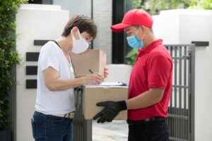 Delivery Man, Face mask, COVID-19